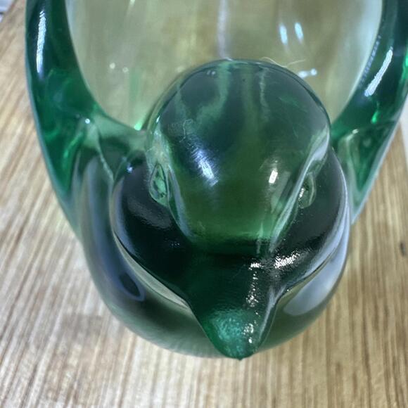 Vintage Fenton Art Glass Sea Mist Green Open Bird Votive Candle Holder Dish - Picture 6 of 12